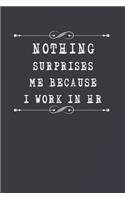 Nothing Surprises Me Because I Work in HR: Fill in the Blank Notebook and Memory Journal for friends, lovers, 110 Lined Pages