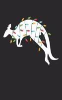 Christmas Notebook 'Kangaroo with Christmas Lights' - Christmas Gift for Animal Lover - Christmas Lights Kangaroo Journal