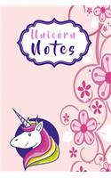 Unicorn notes magical version: Pink notebook for girls