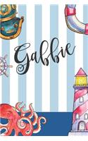Gabbie: Nautical Ocean Note Book and Journal with Personal Name on the Cover. Perfect for Writing, Deep Thoughts, Creative Thinking, Work Planning, Business