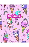 Notebook: Cute Blank Lined Journal Large 8.5 x 11 Matte Cover Design with Ruled White Paper Interior (Perfect for School Notes, Girls and Boys Diary, Kids Wri