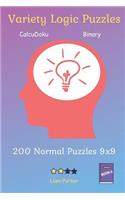 Variety Logic Puzzles - CalcuDoku, Binary 200 Normal Puzzles 9x9 Book 6
