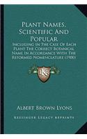 Plant Names, Scientific and Popular