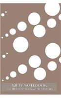 Nifty Notebook 120 ruled pages with margin: Dewdrops Notebook with brown cover, lined 6x9 notebook with margin, perfect bound, ideal for writing, essays, composition notebook or journal