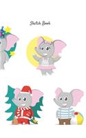 Sketch Book: Cute Elephants Notebook for Drawing, Writing, Painting, Sketching, or Doodling For Kids