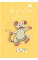 Just A Girl Who Loves Rats: K-pop 110 Lined Pages Journal &Notebook, Kpop gift, Kpop accessories, unique gifts for teenage girls (Best Friends, Lover, Girl Friend, Daughter)