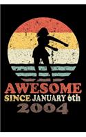Awesome since January 6th, 2004 journal: Retro Vintage Floss Dance girl notebook for girls boys love dancing who born january 6, 2004 birthday Gift diary for 16 Year Old note book for first