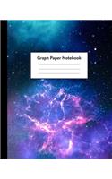 Graph Paper Notebook: 5 x 5 squares per inch, Quad Ruled - 8 x 10 - Deep Space Super Nova - Math and Science Composition Notebook for for Children, Kids, Girls, Teens And