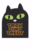 Cute Black Cat Trick or Treat 120 Page Notebook Lined Journal