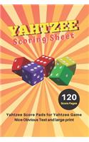 Yahtzee Scoring Sheet: V.16 Yahtzee Score Pads for Yahtzee Game Nice Obvious Text Small print Yahtzee Score Sheets 6 by 9 inch