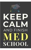 Keep Calm and Finish Med School: Funny Medical Student Notebook Lined Journal Gift