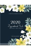 2020 Appointment Book Daily and Hourly: Watercolor Botanical - Times Daily and Hourly Schedule Monday to Sunday 8AM to 9PM - Appointment for Nail, Salon, Hair Stylist, Saps, Beauty & Massa