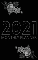 2021 Monthly Planner: 12 Month Agenda for Women, Monthly Organizer Book for Activities and Appointments, Calendar Notebook, Cream Paper, 6" x 9", 70 Pages