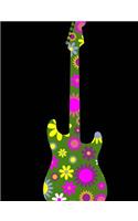 Retro Floral Guitar Notebook: Retro Floral Flowers Decorative Guitar: 7 x 9. Composition Notebook. Perfect for new or experience writers. 150 Lined Pages Soft Cover.