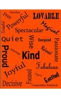 Affirmation Words Composition Notebook: Affirmation Words Composition Notebook - 8.5 x 11 - 200 pages (100 sheets) College Ruled Lined Paper. Glossy Orange Cover.