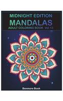 Midnight Edition Mandala: Adult Coloring Book 50 Mandala Images Stress Management Coloring Book For Relaxation, Meditation, Happiness and Relief & Art Color Therapy(Volume 13(13 Midnight Edition Mandala)