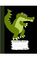 Crocodile Composition Notebook: Funny Cartoon Animal Wide Ruled Journal for Girls, Boys and Teens, for Students and Teachers, for School and Work, Journaling and Writing