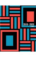 2019 - 2020 Planner: 2 Years Weekly Calendar Organizer For Daily Personal, Holidays and Work Event Schedules With Priorities and Notes Sections - Black Blue And Red Geom