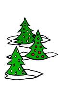 Snowy Christmas Trees Evergreens School Comp Book 130 Pages