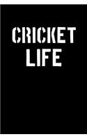 Cricket Life: Blank Lined Journal College Rule Stencil Black