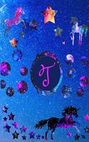 Starry Unicorns Notebook Monogram Series T
