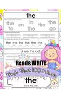 Read and Write Fry's First 100 Words: With 100 Sight Word Mini Books Write and Learn High Frequency Word Practice Pages That are Key to Reading Success Unicorn Style