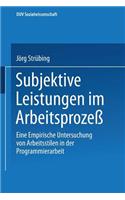 Subjektive Leistungen Im Arbeitsprozeß
