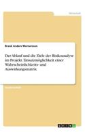 Der Ablauf und die Ziele der Risikoanalyse im Projekt. Einsatzmöglichkeit einer Wahrscheinlichkeits- und Auswirkungsmatrix