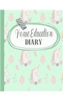 Home education diary: The comprehensive undated planner for home educators to plan and record the academic year in a personalised manner - Unicorn cover art design