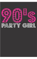 90's Gift Notebook: Vintage 90s Party Girl Retro 6x9 Dot Grid Dotted 120 Pages Notebook Sketchbook Journal