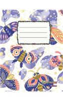 Bloc-notes en blanc: Design Butterfly - Motte - Format A4 - 112 pages - Carnet de notes avec registre - Idéal comme agenda, carnet de croquis, carnet de croquis, carnet 