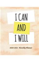 I Can and I Will 2020-2021 Monthly Planner