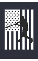 Fourth of July Gift for Softball Player - American Flag Softball Notebook - USA Flag Softball Journal