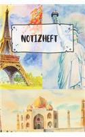 Notizheft: Liniertes Reisetagebuch Notizbuch oder Reise Notizheft liniert - Reisen Journal für Männer und Frauen mit Linien