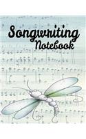 Songwriting Notebook: 8x10 100 Page Notebook With Staff Lined Pages For Lyrics And Notes