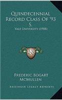Quindecennial Record Class Of '93 S.