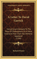 A Letter To David Garrick