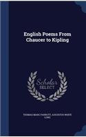 English Poems From Chaucer to Kipling