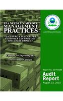 EPA Needs to Improve Management Practices to Ensure a Successful Customer Technology Solutions Project