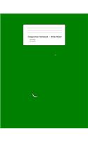 Composition Notebook - Wide Ruled: Crescent Moon Night Sky Retro Moon Phase Space Lover Gift - Green Blank Lined Exercise Book - Kindergarten, Pre-K, Primary, Elemantary School Gift F