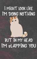 I Might Look Like I'm Doing Nothing But In My Head I'm Slapping You Notebook Journal: 110 Blank Lined Papers - 6x9 Personalized Customized Notebook Journal Gift For Exotic Shorthair Cat Kitten Owners and Lovers