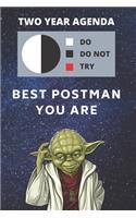 2020 & 2021 Two-Year Daily Planner - Best Gift For Postman - Funny Yoda Quote Appointment Book - Two Year Weekly Agenda Notebook For Postal Employee