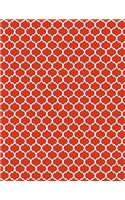 Moroccan Trellis - Red 101 - Lined Notebook With Margins 8.5x11: 101 Pages, 8.5 x 11, College Ruled, Journal, Soft Cover