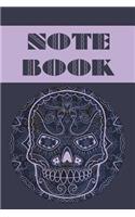 Notebook: Sugar Skull - Day of the Dead - Composition Book . Cornell Notes - Blue Purple Sugar Skull