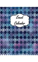 Event Calendar: Perpetual Calendar Record Book Important Celebrations Birthdays Anniversaries Monthly Address List Blue Purple Grunge