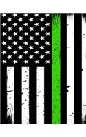 Thin Green Line Sketchbook: Thin Green Line Sketchbook, Customs Officer Notebook, Border Patrol Sketch Book, Customs & Border Patrol Drawing Book, 8.5 X 11 Sketch Paper with 12