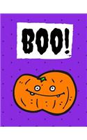 Boo!: Halloween Notebook, Journal, Diary / 100 Pages College Ruled, Bright Purple(Halloween Notebooks)