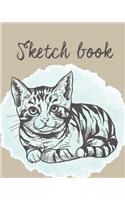 Sketch Book: Notebook Sketchbook, Paper book for Sketching, Drawing, Journaling & Doodling (Sketchbooks), Perfect size at 8" x 10", 120 Pages, Cute Cat & Dog Cov