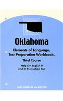Oklahoma Elements of Language, Test Preparation Workbook, Third Course: Help for English II End-Of-Instruction Test