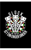 Glück Ist Ein Enger Dreier: A5 Liniert Trainingstagebuch Für Darter - Dart Notizbuch als Darts Geschenk - Notebook für Dartspieler - Dart Zubehör Notizblock Lustige Darten Sprü